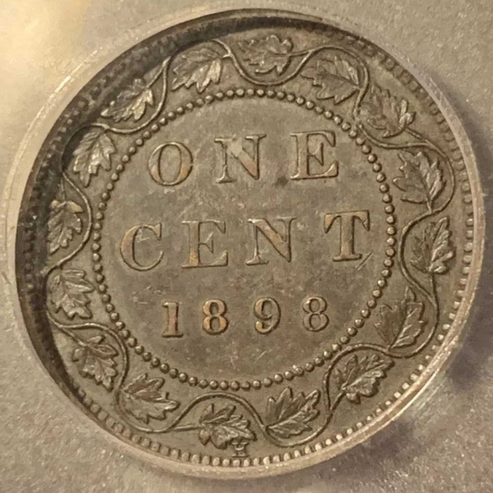 Canada: 1898-H bronze large cent of Queen Victoria (ICG AU55) 3 coins world canada 1898 h bronze large cent of queen victoria icg au55