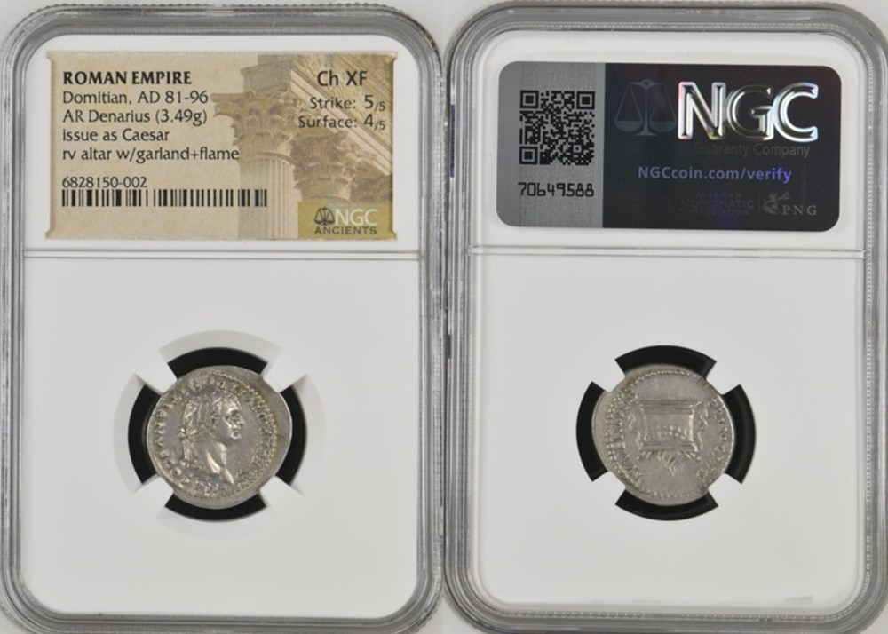 Roman Empire: ca. 80-81 AD silver denarius of Domitian as Caesar under Titus 5 coins ancient to romans imperial and republican roman empire ca 80 81 ad silver denarius of domitian as caesar under titus