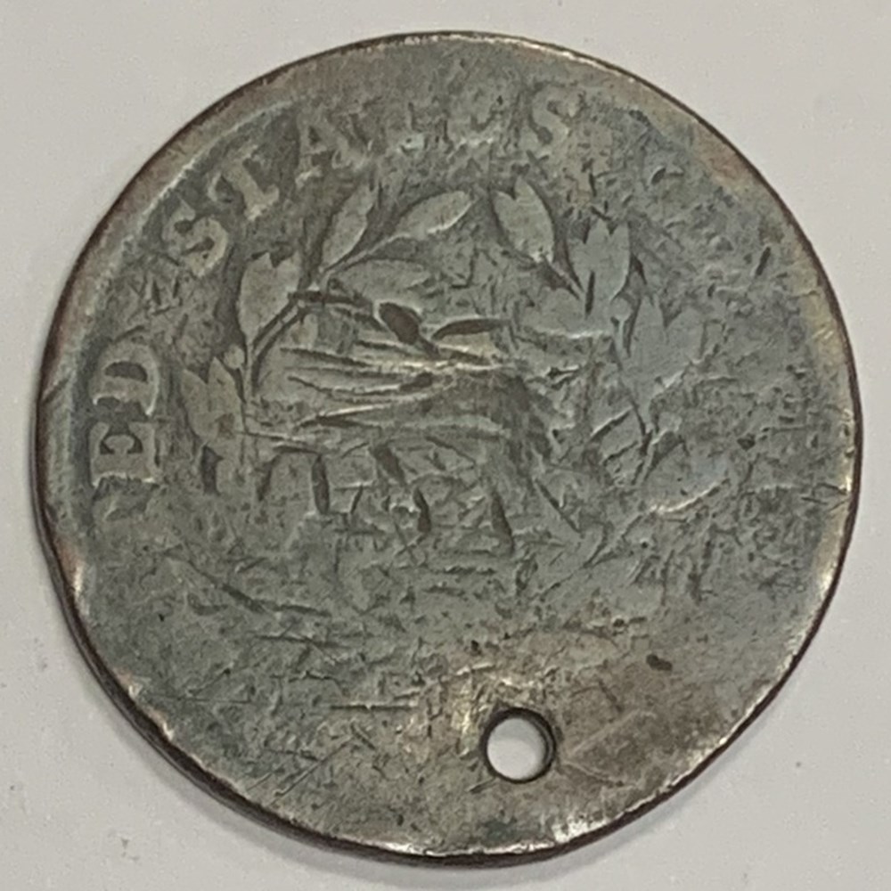 coins world united states usa 1798 draped bust large cent holed