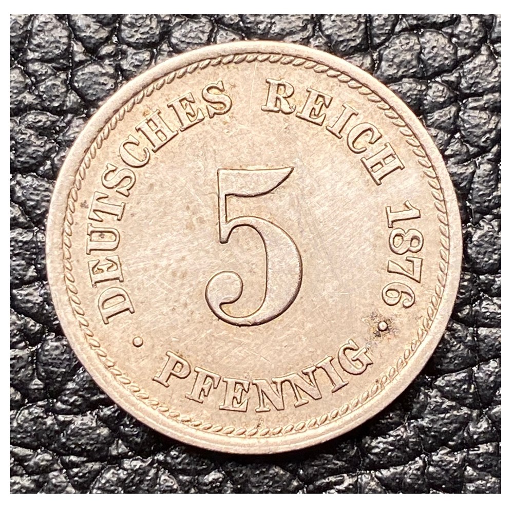 coins world germany imperial copper nickel 5 pfennig of wilhelm i 1876 j hamburg mint