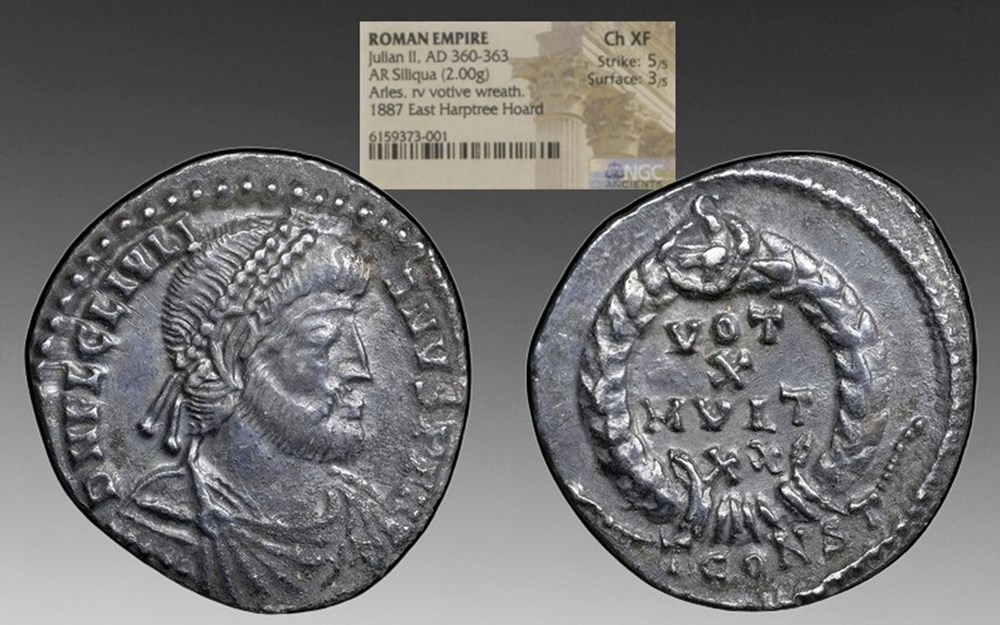 Roman empire: ca. 360-363 AD silver siliqua of Julian II;