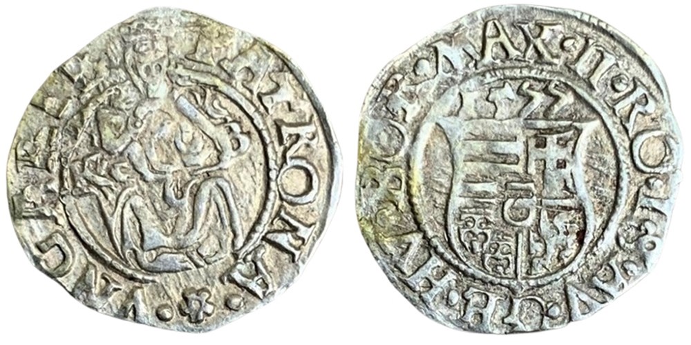 Hungary: silver “Madonna & Child” denar of Rudolf II, 1577-KB 3 coins european medieval to hungary silver madonna child denar of rudolf ii 1577 kb