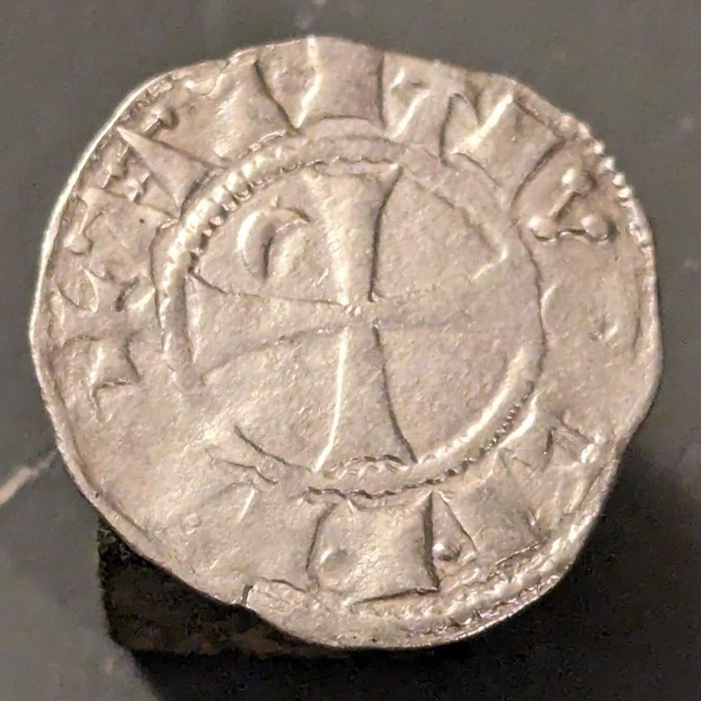 Crusader States: ca. 1163-1201 AD silver "helmet" denier of Bohemond III of Antioch 3 coins european medieval to crusader states ca 1163 1201 ad silver helmet denier of bohemond iii of antioch