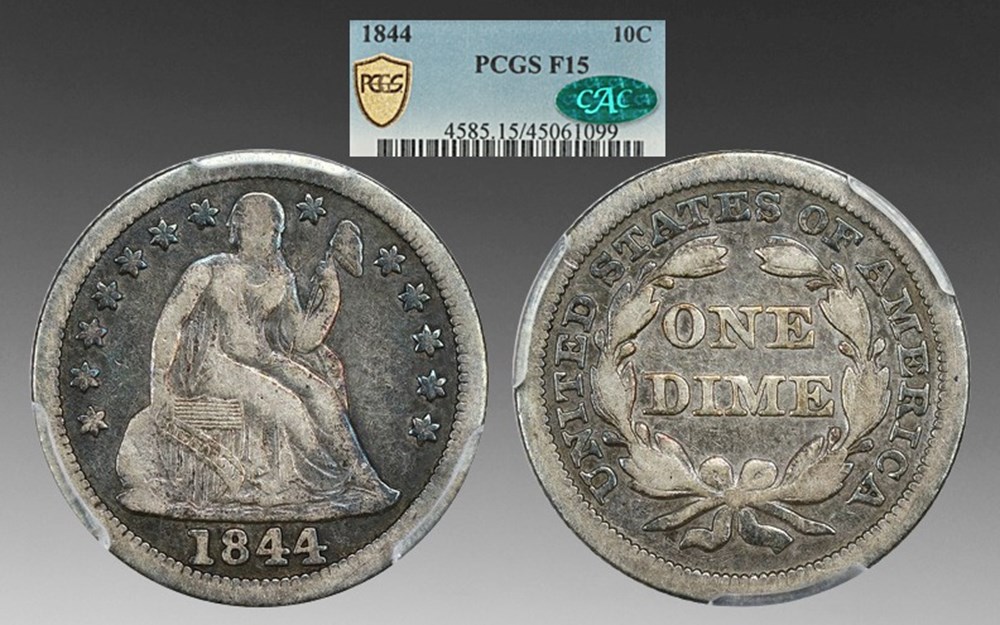 coins world united states 1844 silver seated liberty dime