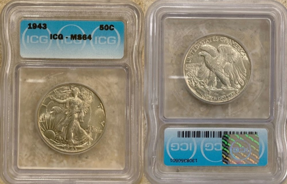 coins world united states 1943 silver walking liberty half dollar icg ms64