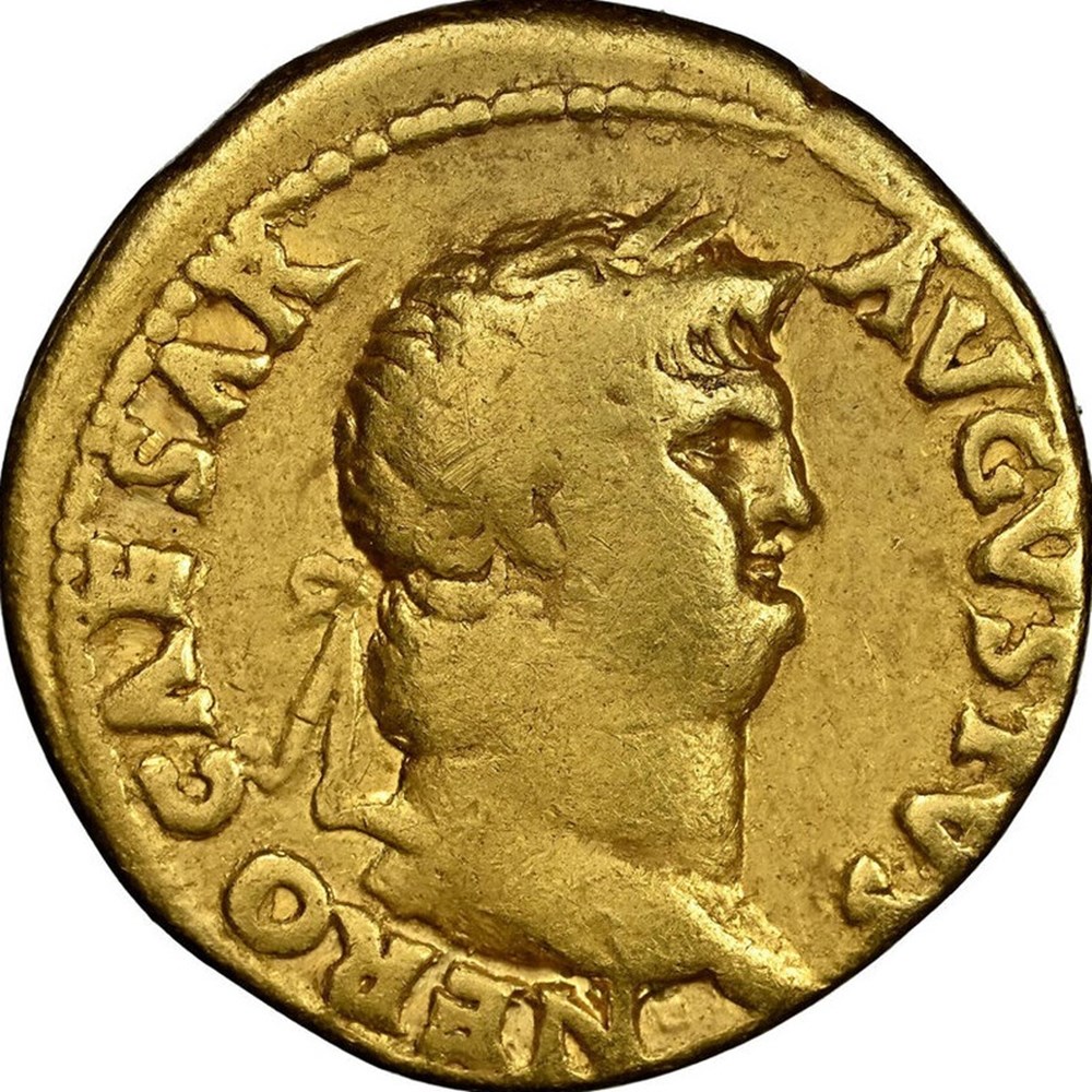 Roman Empire: ca. 54-68 AD gold aureus of Nero 3 coins roman empire ca 54 68 ad gold aureus of nero