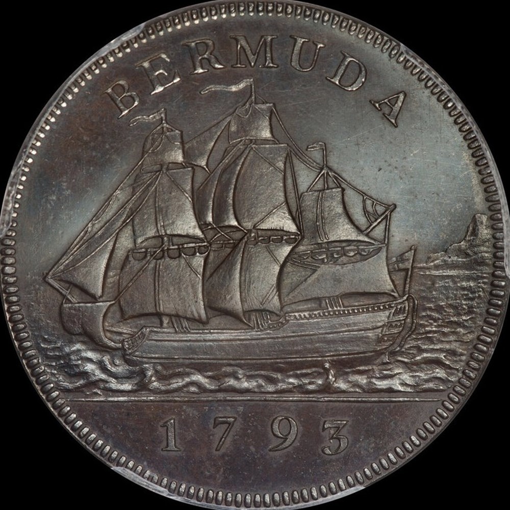 Bermuda: 1793 proof copper penny of George III 4 coins world bermuda 1793 proof copper penny of george iii