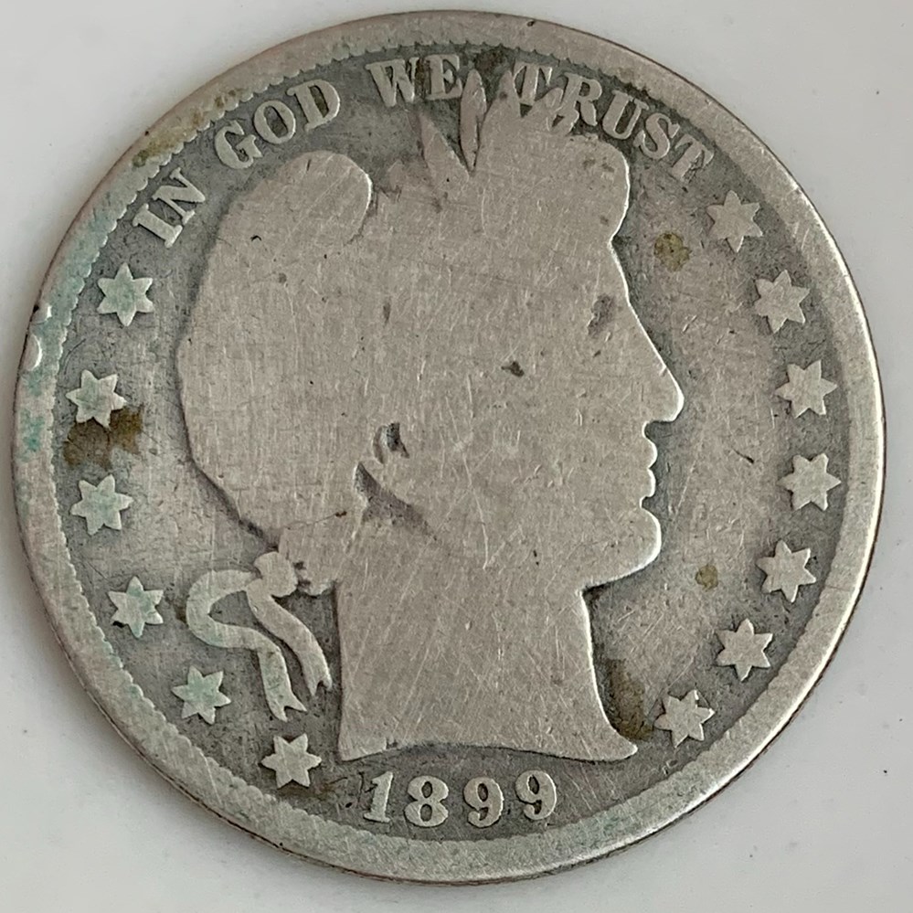 coins world united states silver barber half dollar 1899 o