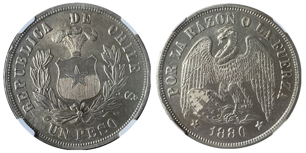 coins world chile 1880 so silver peso santiago mint