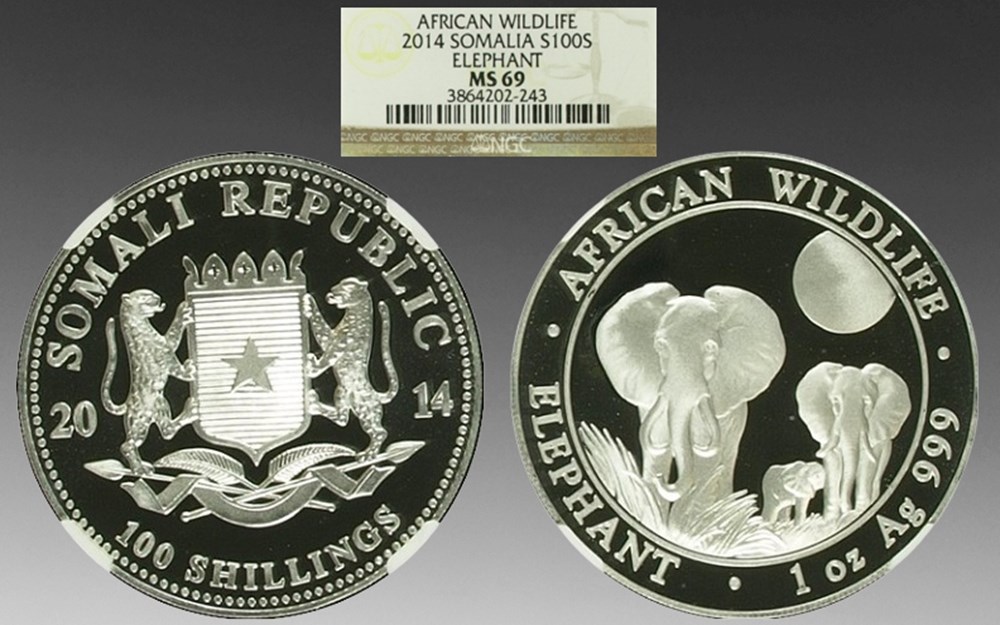 coins world somalia silver 100 shillings 2014 silver bullion coinage elephant