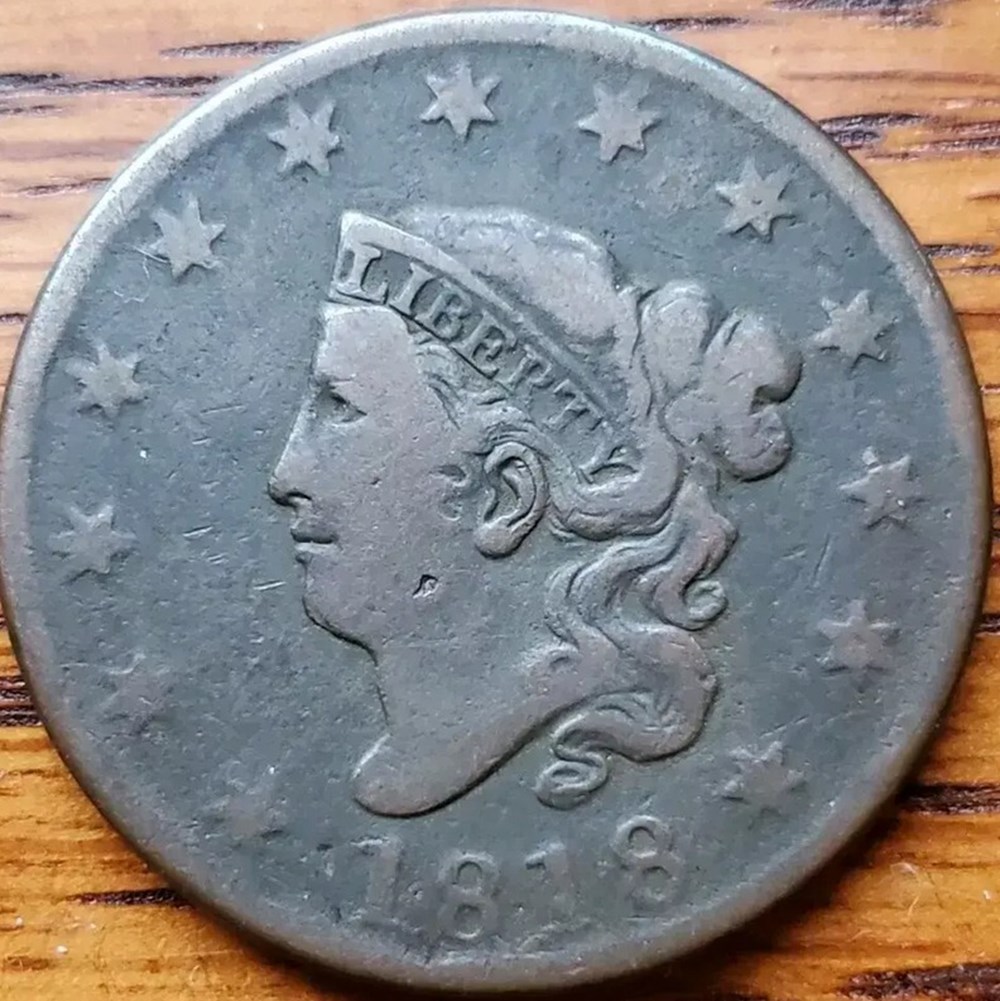 coins world united states 1818 copper coronet large cent