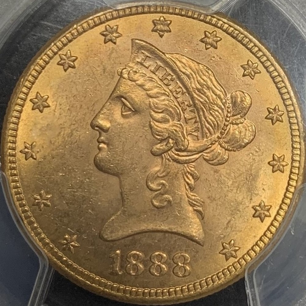 United States: 1888-S gold Liberty Head eagle ($10.00) 3 coins world united states 1888 s gold liberty head eagle 10 00