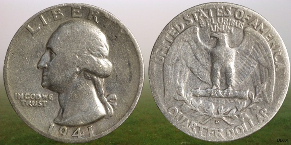 coins world united states dd004 usa silver washington quarter 1941 d