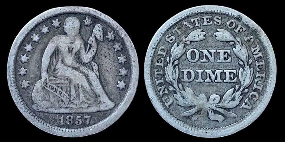 coins world united states silver seated liberty dime 1857