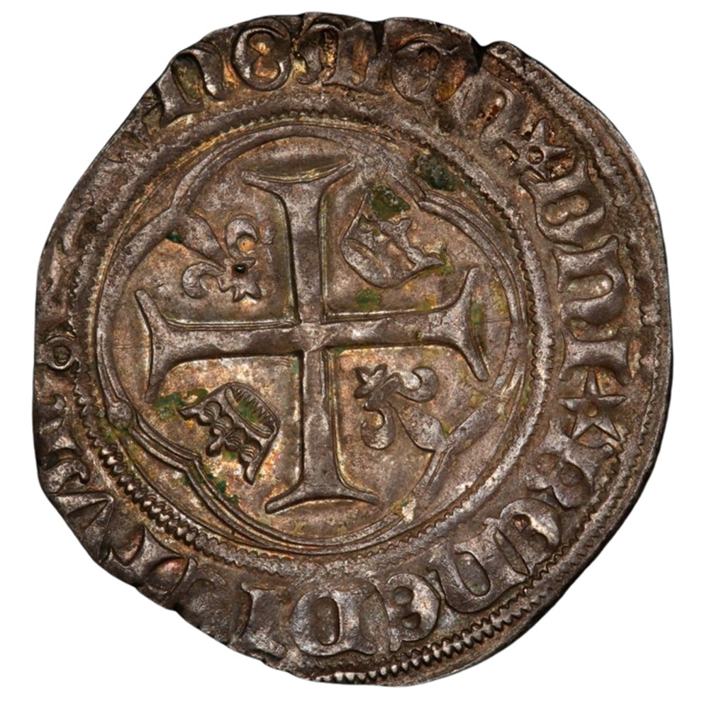 France: silver blanc of Charles VI ("The Mad"), ca. 1380-1422, Paris mint 4 coins european medieval to royal france silver blanc of charles vi the mad ca 1380 1422 paris mint