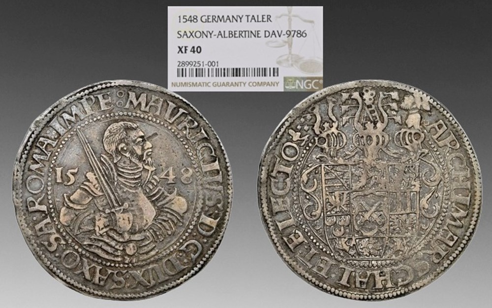 期間限定セール Albertine): (Saxony, States German 1548 of thaler silver ピアス