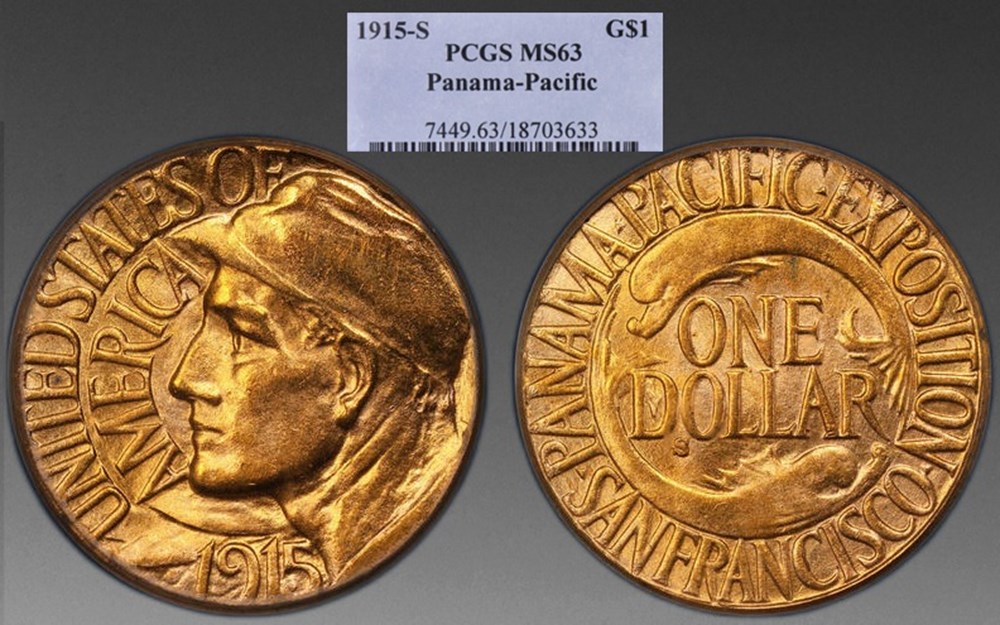 United States: 1915-S gold commemorative dollar, Panama-Pacific Exposition coins world united states 1915 s gold commemorative dollar panama pacific exposition
