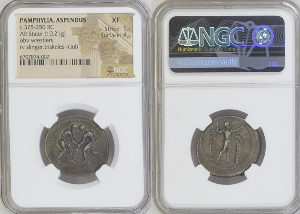 Greece (Pamphylia, Aspendos): ca. 325-250 BC silver stater 5 coins ancient to greek greece pamphylia aspendos ca 325 250 bc silver stater