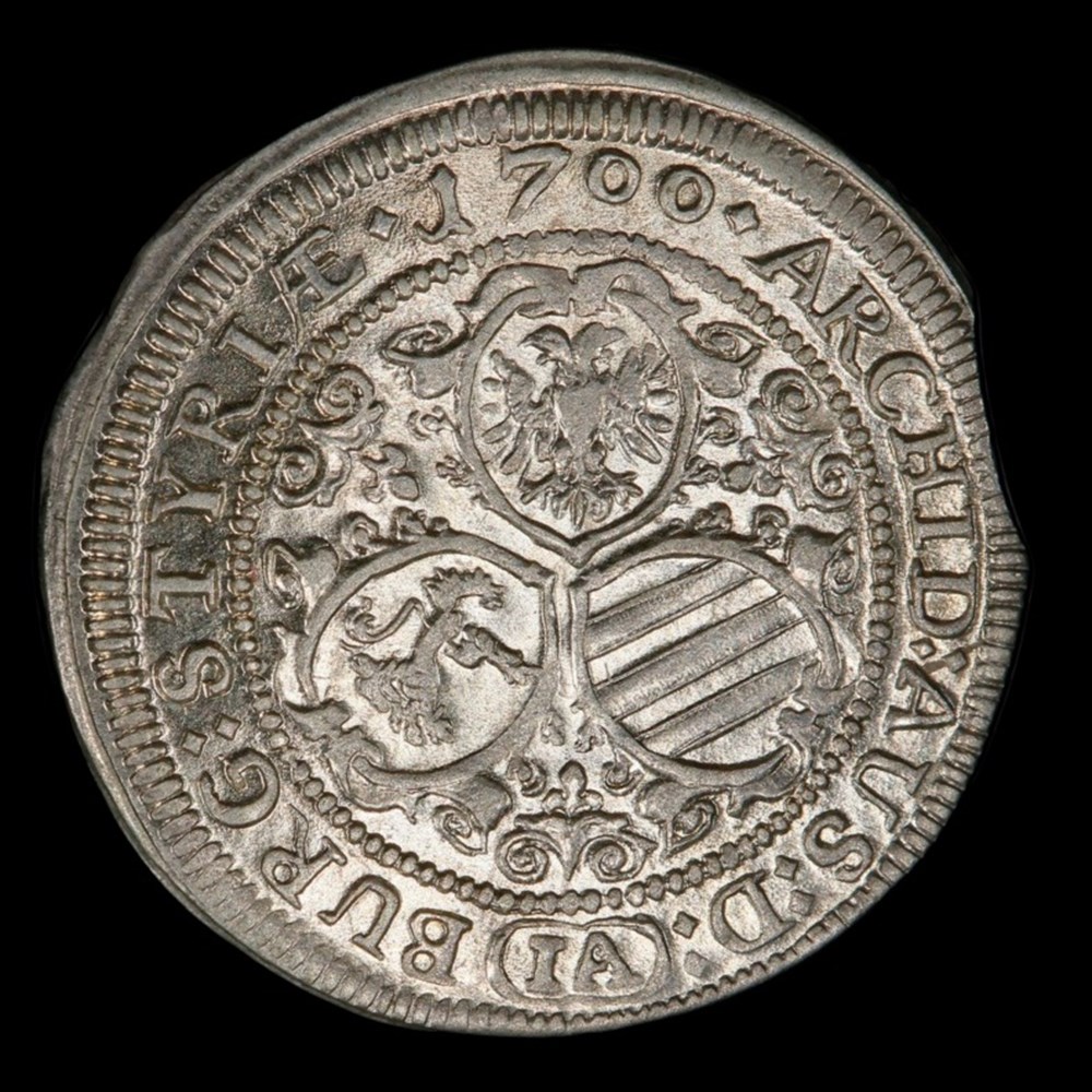 Austria: 1700-IA silver 3-kreuzer of Leopold I ("The Hogmouth") 4 coins european medieval to holy roman empire austria 1700 ia silver 3 kreuzer of leopold i the hogmouth