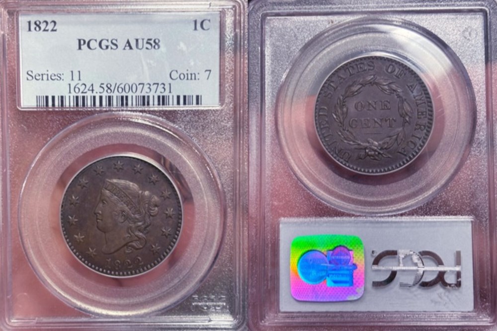 coins world united states 1822 copper coronet head large cent