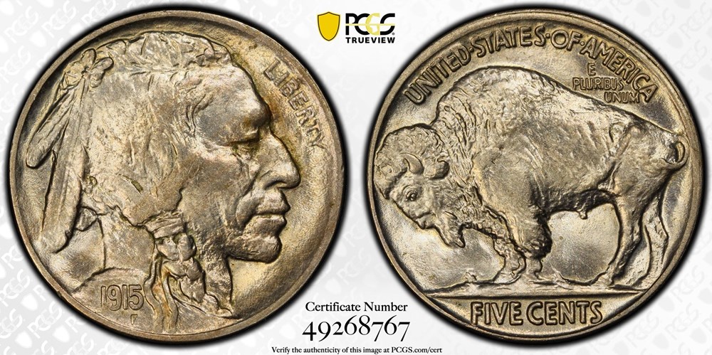 United States: 1915 copper-nickel 5-cents, Buffalo type coins united states 1915 copper nickel 5 cents buffalo type