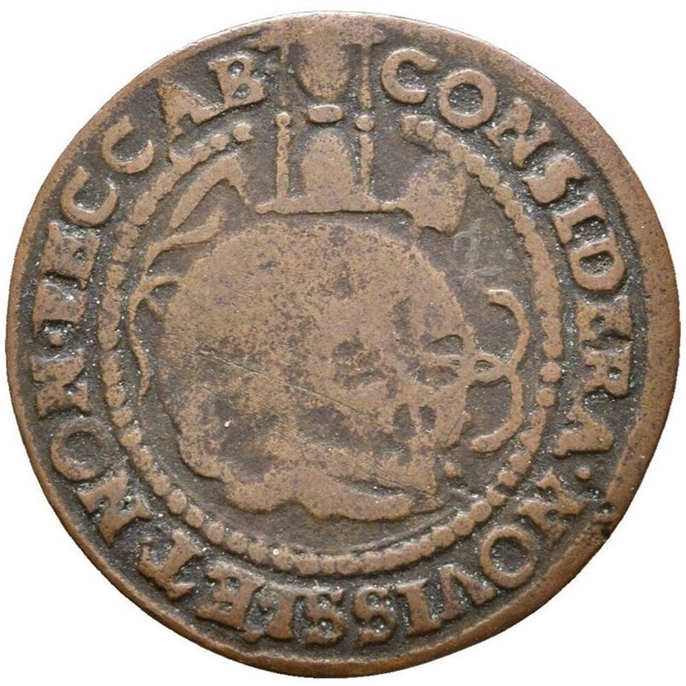 coins exonumia tokens weights germany harz zellerfeld 1625 1672 copper rechenpfennig by henning schluter skull hourglass