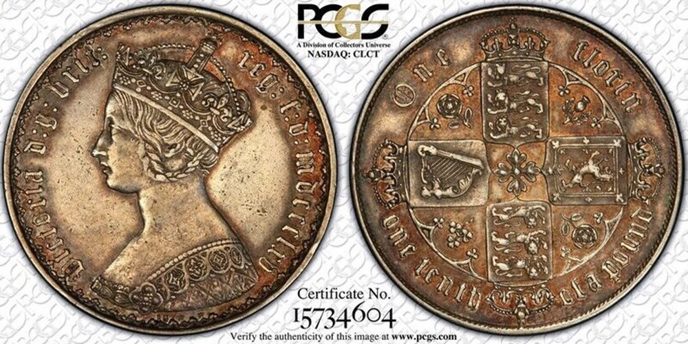 coins world united kingdom great britain 1865 silver florin of queen victoria gothic type die 13