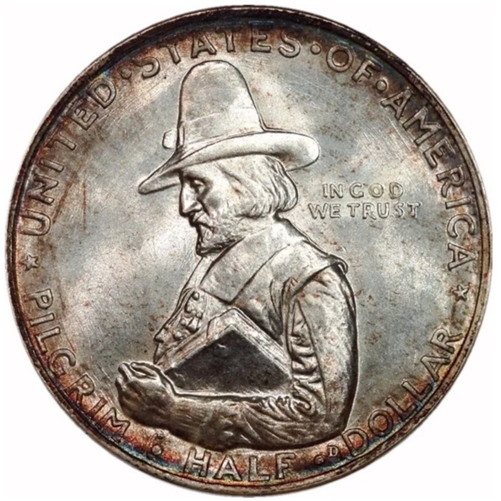 United States: 1920 silver Pilgrim Tercentenary commemorative half dollar 3 coins world united states 1920 silver pilgrim tercentenary commemorative half dollar