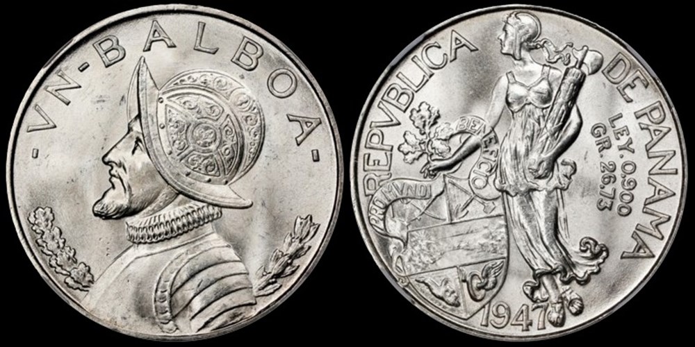 coins world panama 1947 silver balboa philadelphia mint