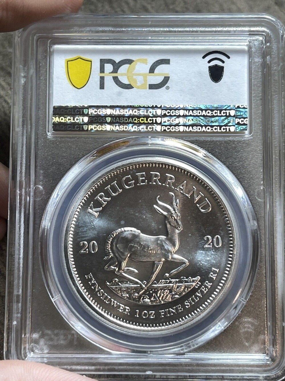 coins world south africa 2020 silver krugerrand 1 ounce 999 silver pcgs ms66