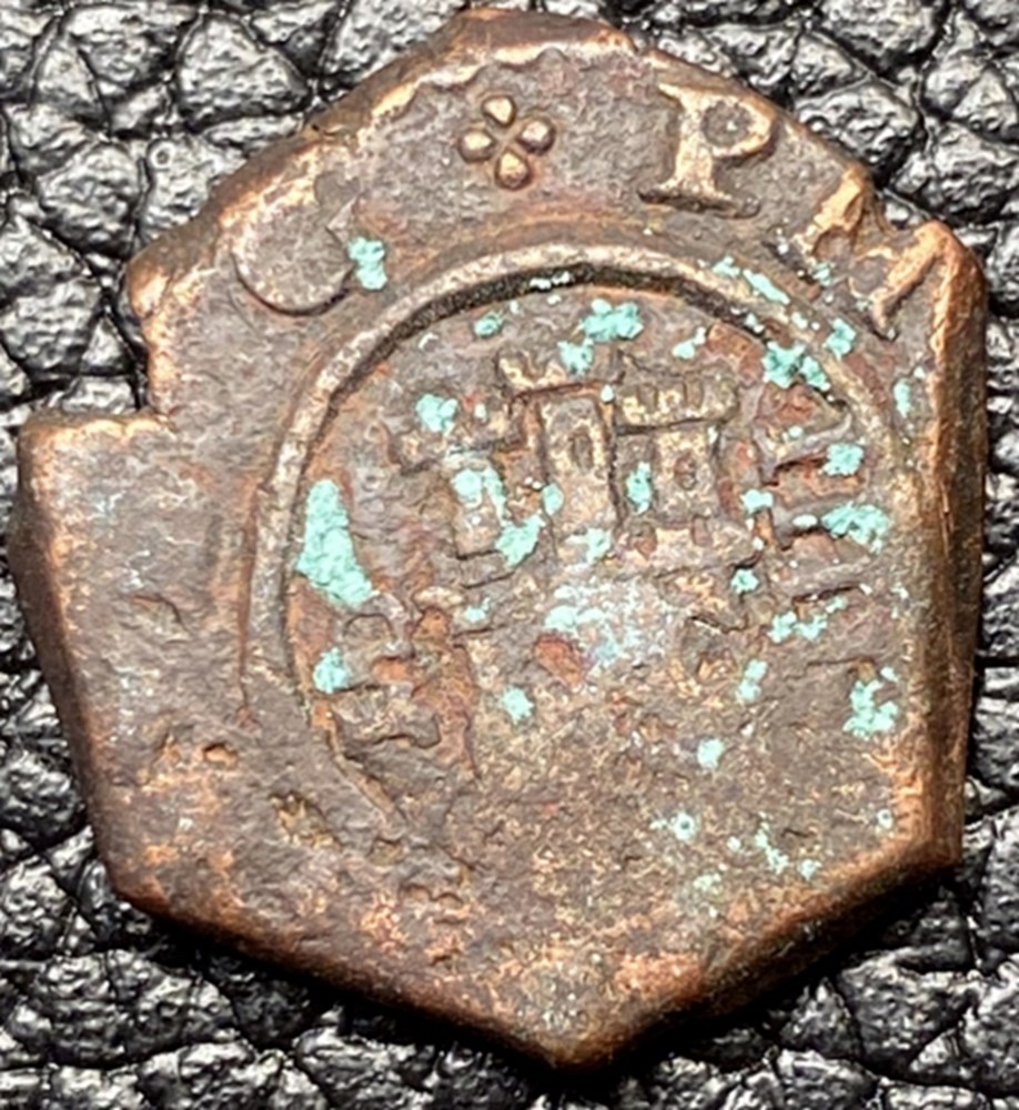 coins european medieval to other spain new world pirate era bronze nummis c 1400 1600 ad sic in inb holder