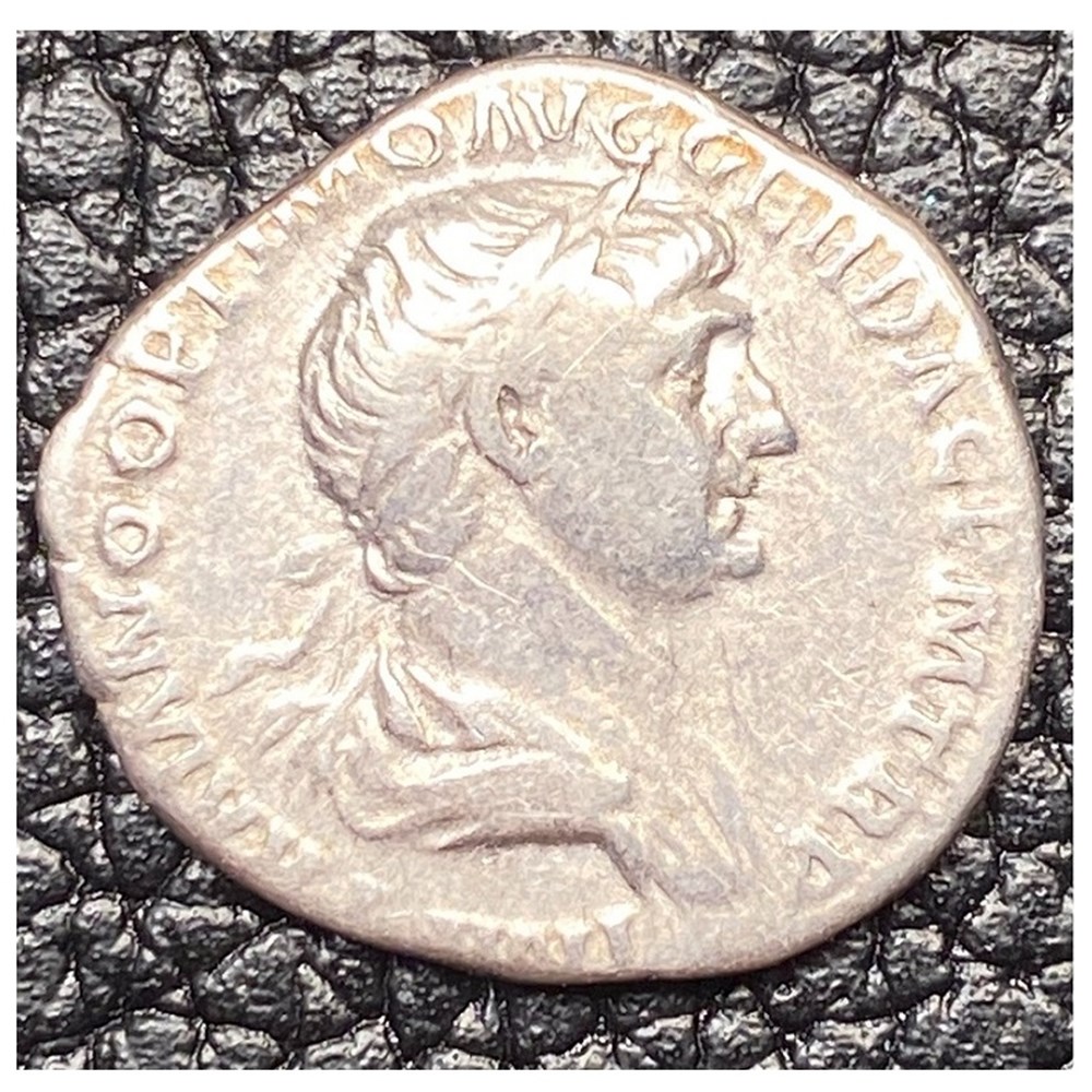 Roman Empire: silver denarius of Trajan, ca. 98-117 AD; Mars