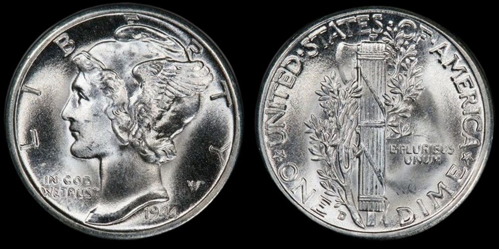 coins world united states 1944 d silver winged liberty mercury dime