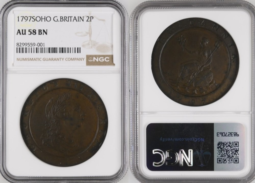 coins world united kingdom great britain 1797 copper cartwheel twopence of george iii