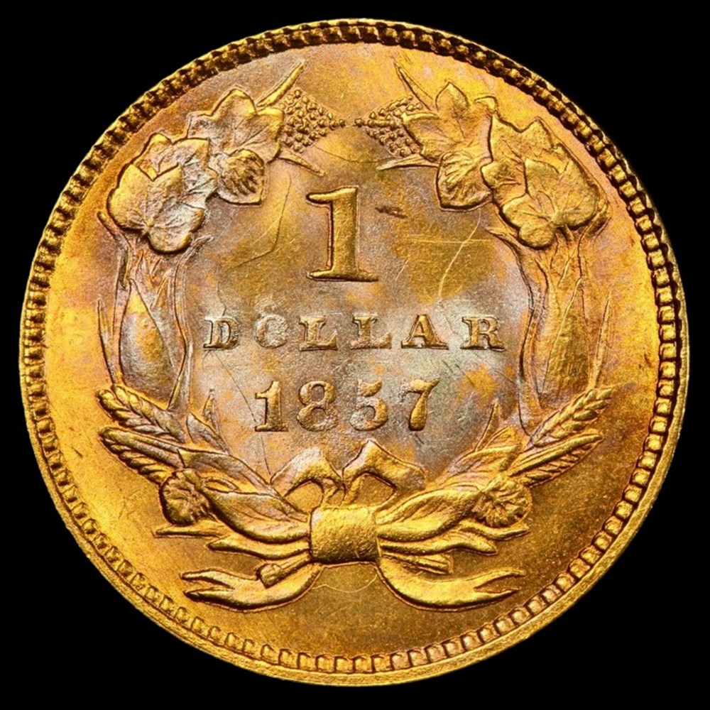 United States: 1857 gold dollar, Type 3, Large Indian Head 4 coins world united states 1857 gold dollar type 3 large indian head