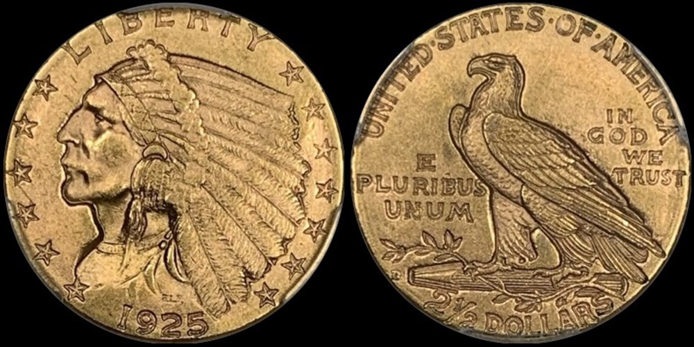 coins world united states 1925 d gold indian head quarter eagle 2 50