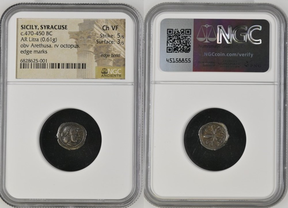 Greece (Sicily, Syracuse): ca. 460-450 BC silver litra of the Second Democracy 5 coins ancient to greek greece sicily syracuse ca 460 450 bc silver litra of the second democracy