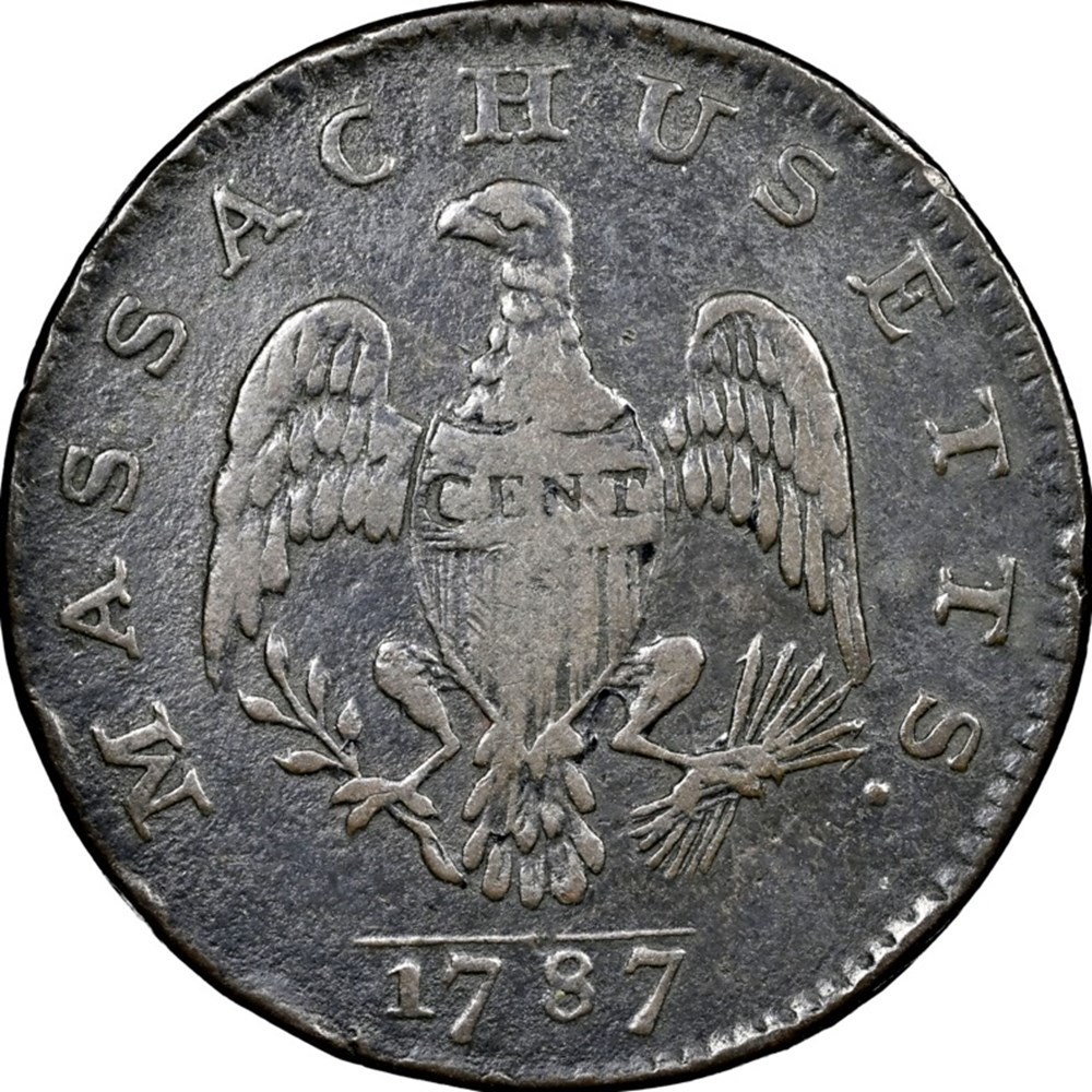 United States (Massachusetts): 1787 copper cent, Arrows in Left Claw variety 4 coins world united states massachusetts 1787 copper cent arrows in left claw variety