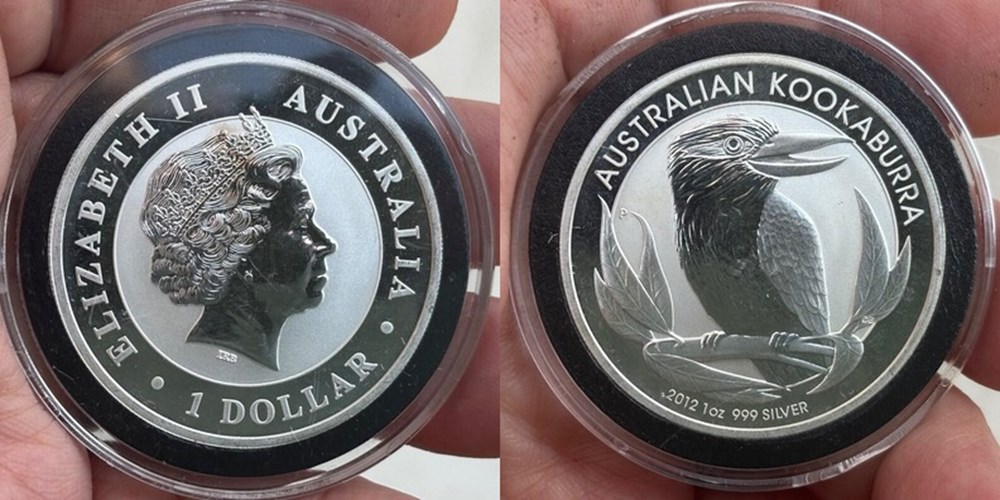 coins world australia 2012 p silver dollar of elizabeth ii kookaburra bullion coin 1 ounce 999 fine