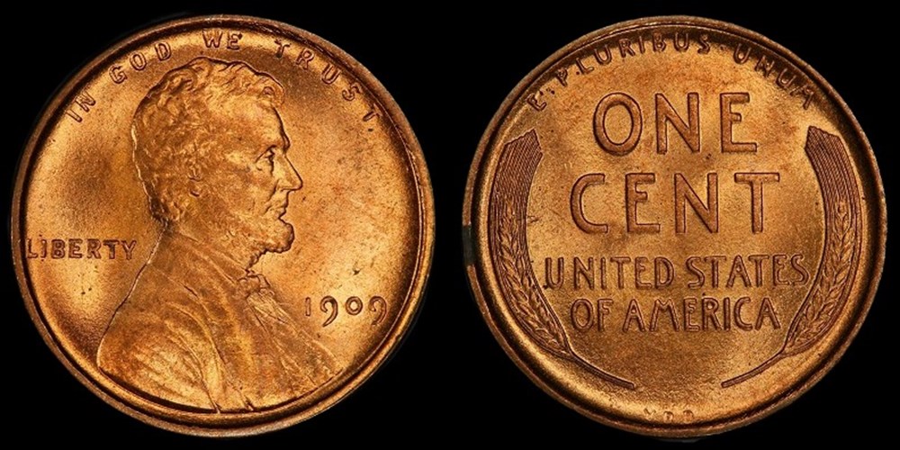 United States: 1909-VDB bronze Lincoln Wheat cent, saved by Ohio banker Leroy Zachman in 1909 3 coins world united states 1909 vdb bronze lincoln wheat cent saved by ohio banker leroy zachman in 1909