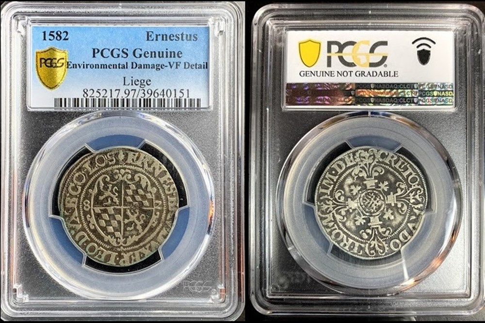 Belgium (Liège): silver Ernestus of Ernest of Bavaria, 1582 5 coins european medieval to other belgium liege silver ernestus of ernest of bavaria 1582