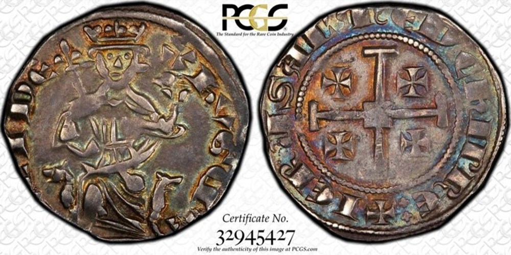 coins crusader states cyprus ca 1324 1359 silver gros of hugo iv