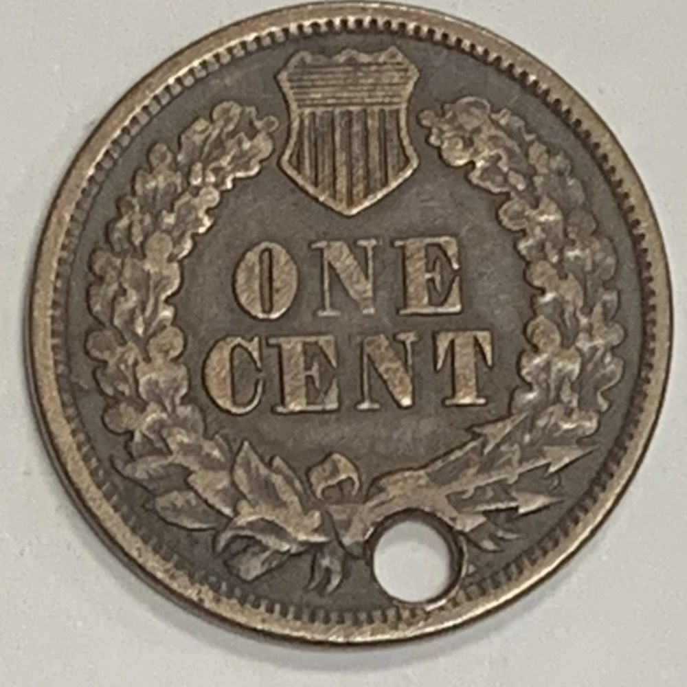 coins world united states usa 1864 l indian cent holed