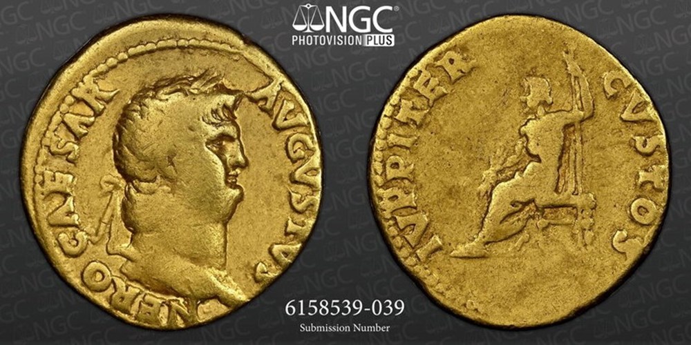Roman Empire: ca. 54-68 AD gold aureus of Nero 2 coins roman empire ca 54 68 ad gold aureus of nero