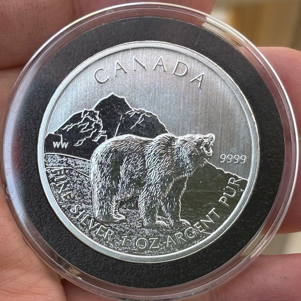 Canada: 2011 silver 5-dollars of Elizabeth II, Grizzly Bear bullion coin (1 ounce, .9999 fine) 3 coins world canada 2011 silver 5 dollars of elizabeth ii grizzly bear bullion coin 1 ounce 9999 fine