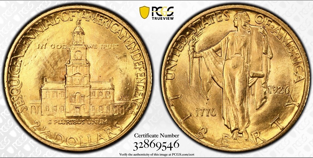 United States: 1926 gold Sesquicentennial commemorative quarter eagle ($2.50) 2 coins world united states 1926 gold sesquicentennial commemorative quarter eagle 2 50