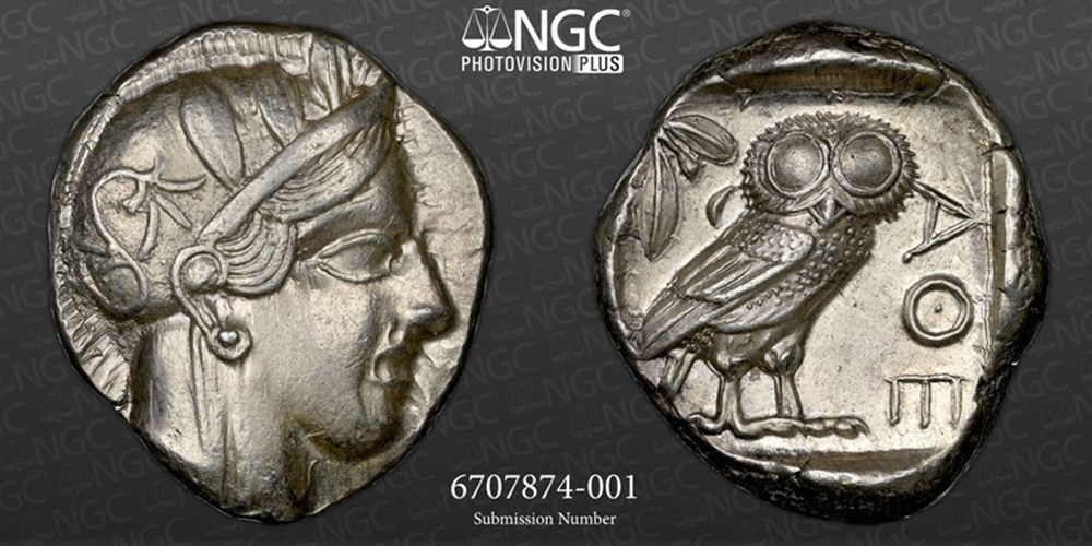 Greece (Attica): ca. 440-404 BC silver "Owl" tetradrachm of Athens 2 coins ancient to greek greece attica ca 440 404 bc silver owl tetradrachm of athens