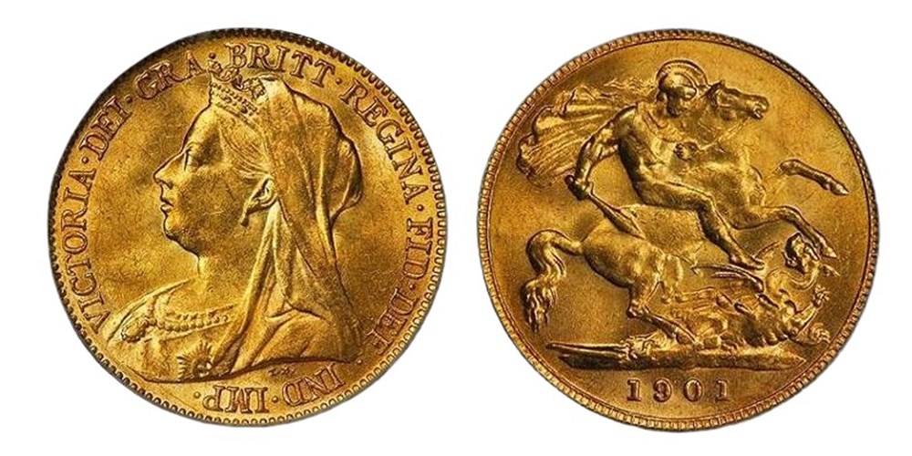 Great Britain: 1901 gold half-sovereign of Queen Victoria, from the Dr. Jacob Terner collection 3 coins world united kingdom great britain 1901 gold half sovereign of queen victoria from the dr jacob terner collection