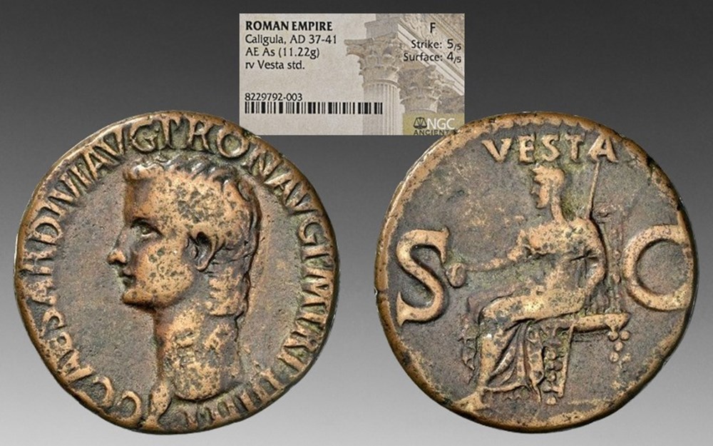 coins ancient to romans imperial and republican roman empire ca 37 38 ad bronze as of gaius caligula