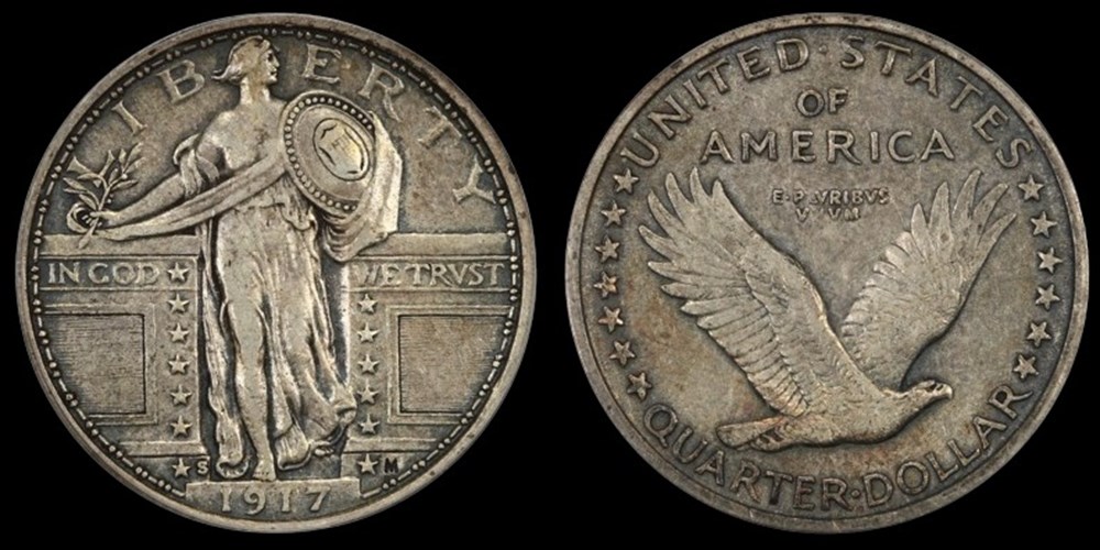 coins united states 1917 s silver standing liberty quarter type 1
